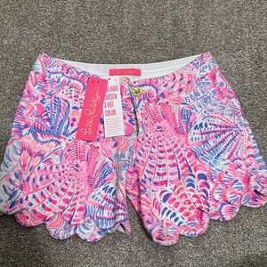 Lilly Pulitzer Vibrant Pink and Blue Patterned Shorts
